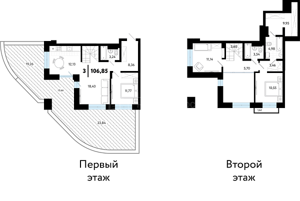 3-к квартира в новостройке, 106 кв.м., ул Малышева, 8