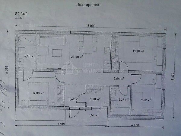 Дом с участком, 82 кв.м.