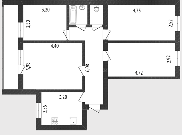 1-к квартира, 48 кв.м., улица 9 Января, 162/1