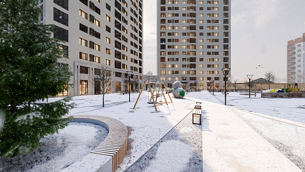 1-к квартира в новостройке, 41 кв.м.