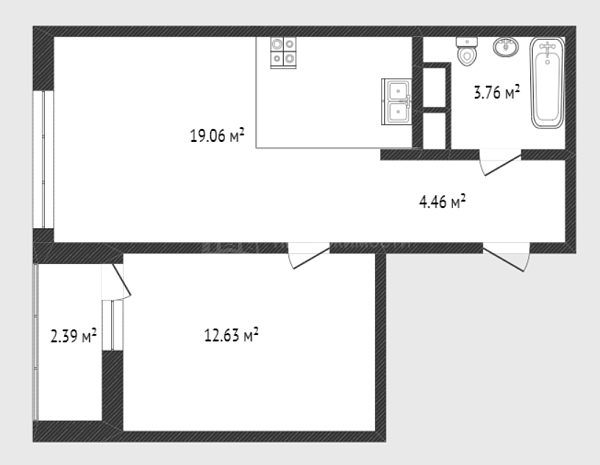 1-к квартира, 42 кв.м., улица Анатолия Клиндюка, 1