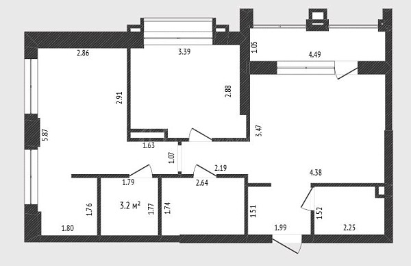 2-к квартира, 57 кв.м., улица Евгения Войнова, 3