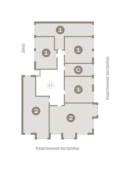 2-к квартира в новостройке, 82 кв.м.