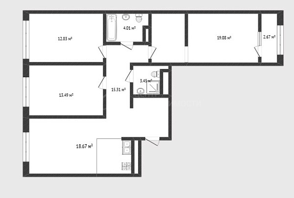 3-к квартира, 86 кв.м., микрорайон Рощино, улица Александра Федоровича, 6
