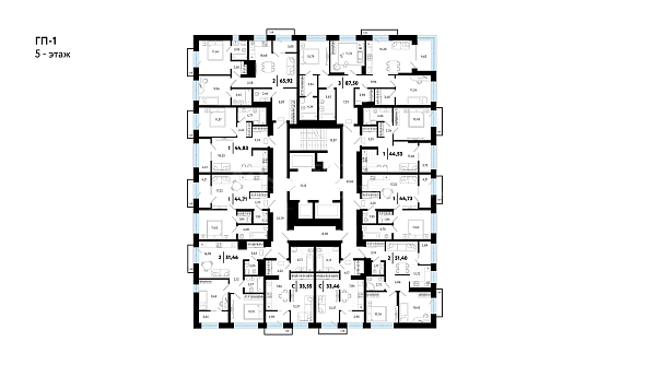 3-к квартира в новостройке, 87 кв.м.