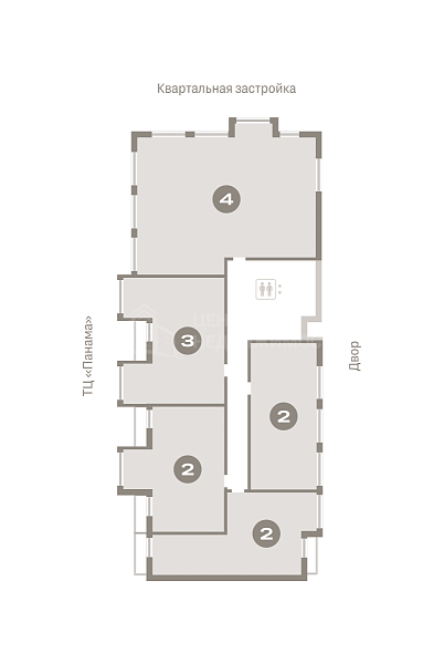 2-к квартира в новостройке, 89 кв.м.