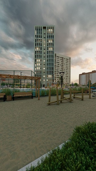 1-к квартира в новостройке, 41 кв.м.