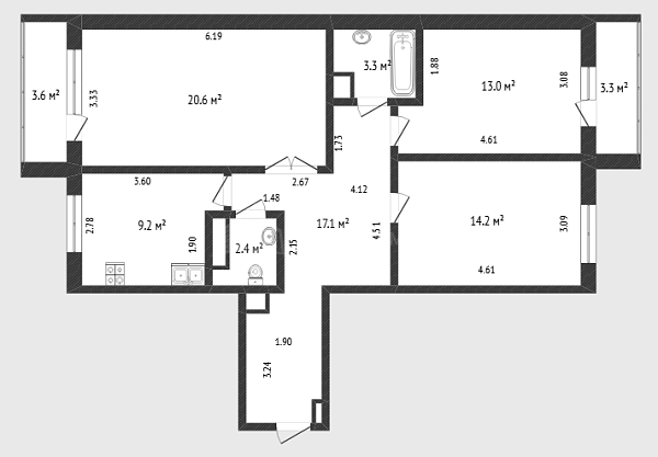 3-к квартира, 79 кв.м., улица Ю.-Р.Г. Эрвье, 28