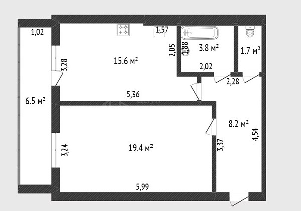1-к квартира, 49 кв.м., Пролетарская улица, 111
