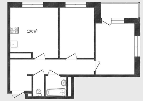 2-к квартира, 59 кв.м., улица Мельникайте, 2к19