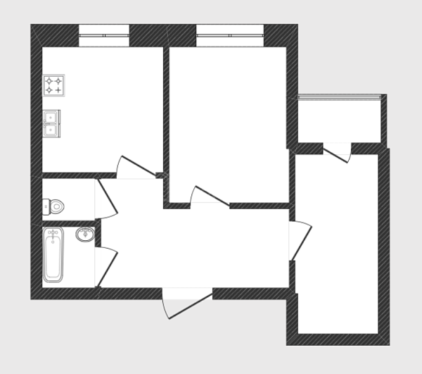 2-к квартира, 44 кв.м., улица Спорта, 95