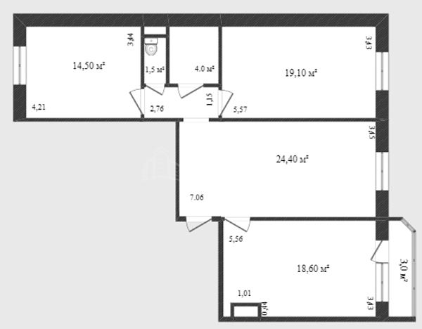 3-к квартира, 85 кв.м., улица Московский Тракт, 154