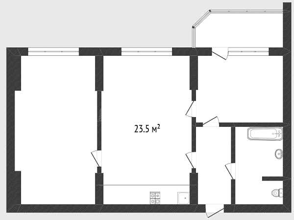 2-к квартира, 58 кв.м., улица Федюнинского, 54к2