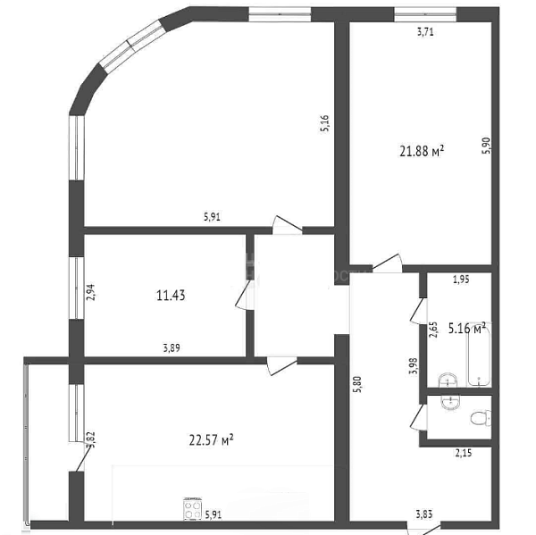 3-к квартира, 109 кв.м., Академический проезд, 7