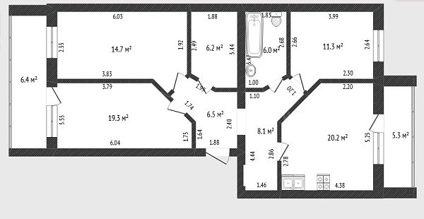 3-к квартира, 92 кв.м., улица Газовиков, 33