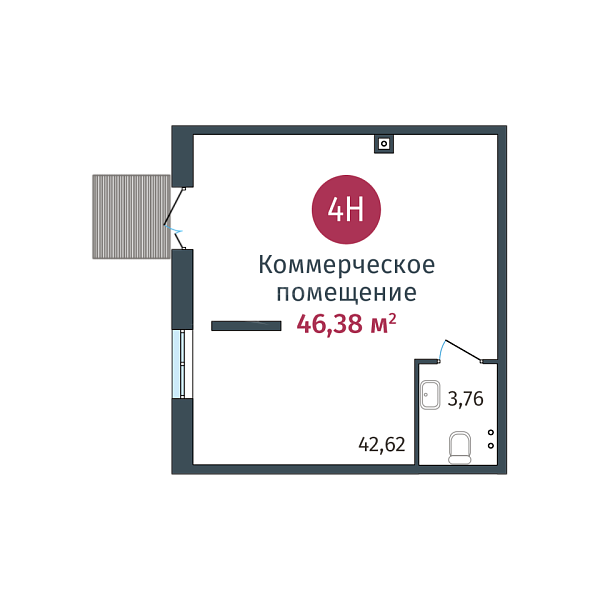 Квартира в новостройке, 46 кв.м., ул. Сергея Джанбровского,  д. 27, к. 1
