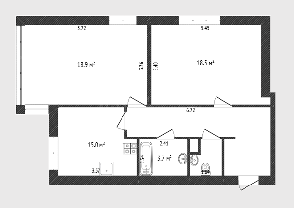 2-к квартира, 65 кв.м., Тихий проезд, 6