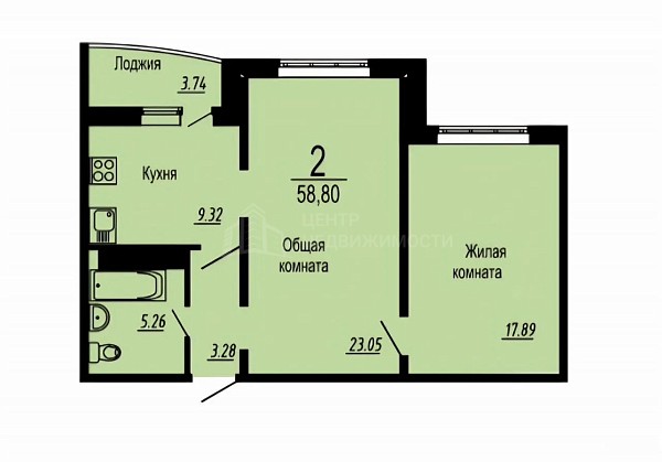 2-к квартира, 59 кв.м., улица Николая Никитина, 4к1