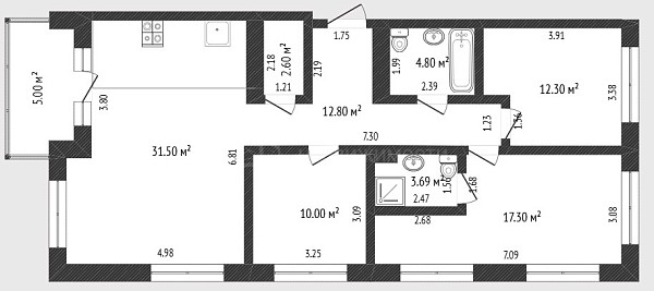 3-к квартира, 94 кв.м., Ставропольская улица, 10