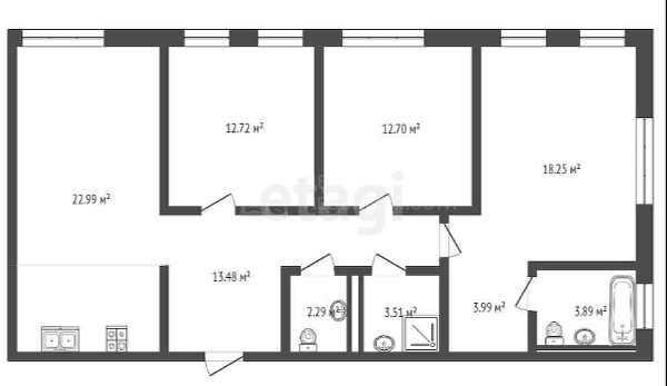 3-к квартира, 93 кв.м., улица Николая Машарова, 4