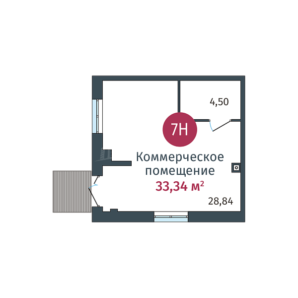 Квартира в новостройке, 33 кв.м., ул. Сергея Джанбровского,  д. 27, к. 1