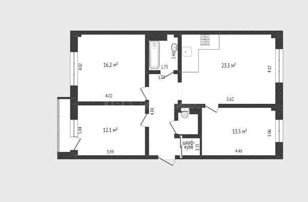 3-к квартира, 80 кв.м., Вятский проезд, 28