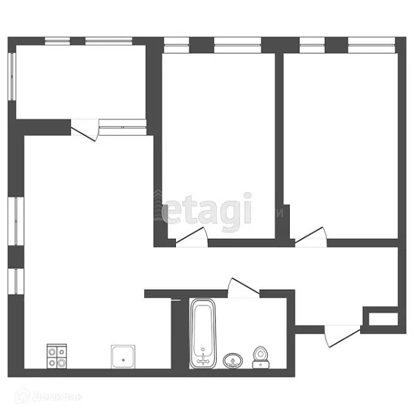 2-к квартира, 44 кв.м., улица Сергея Джанбровского, 4