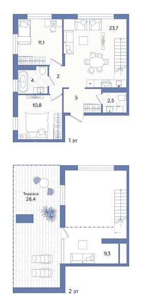 3-к квартира в новостройке, 68 кв.м., Академическая