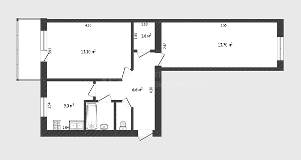 2-к квартира, 43 кв.м., микрорайон Тарманы, Игримская улица, 13