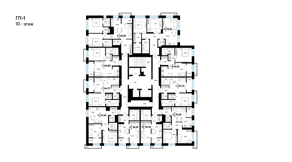 2-к квартира в новостройке, 73 кв.м.