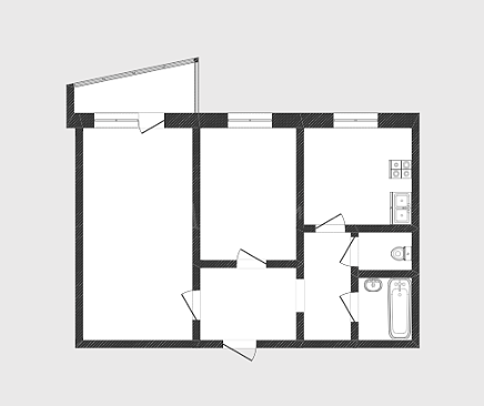 2-к квартира, 49 кв.м., улица Немцова, 41 2-к квартира, 49 кв.м., улица Немцова, 41