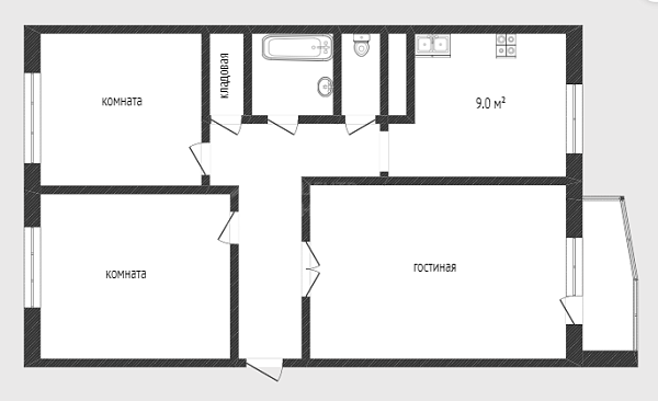 3-к квартира, 58 кв.м., Ткацкий проезд, 12