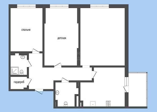 3-к квартира, 75 кв.м., улица Бакинских Комиссаров, 1