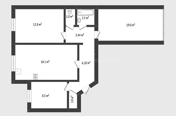 3-к квартира, 69 кв.м., Холодильная улица, 54
