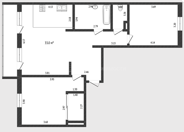 3-к квартира, 77 кв.м., улица Созидателей, 16