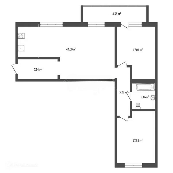 2-к квартира, 91 кв.м., улица Тимофея Кармацкого, 7