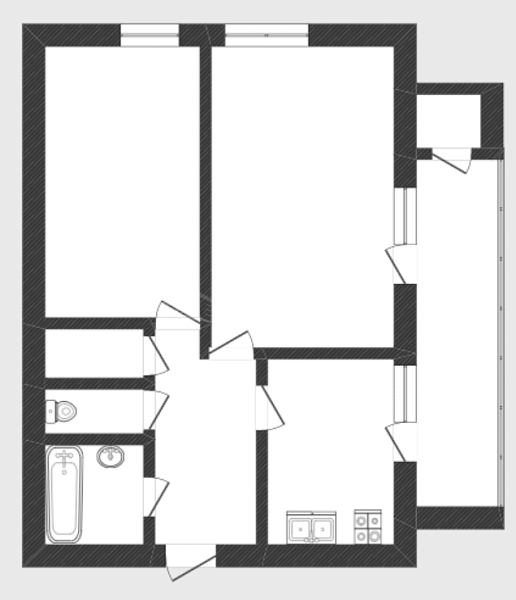 2-к квартира, 46 кв.м., улица Монтажников, 18