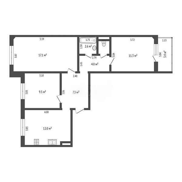 3-к квартира, 65 кв.м., Кремлёвская улица, 102к1