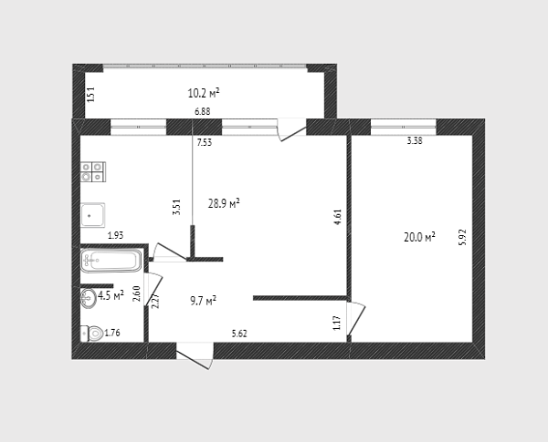 1-к квартира, 63 кв.м., улица Дружбы, 75