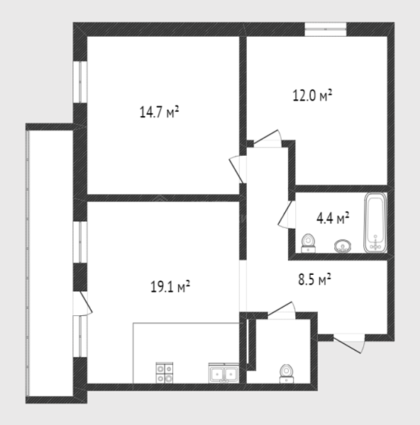 2-к квартира, 59 кв.м., Обдорская улица, 1к1