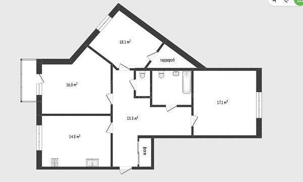 3-к квартира, 85 кв.м., Первомайская улица, 60к1