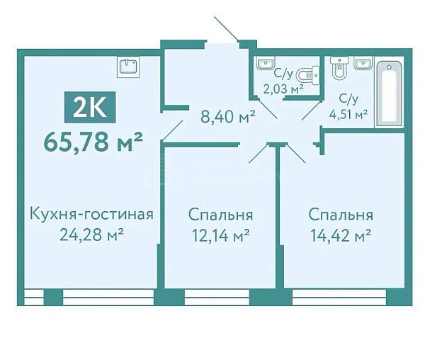 2-к квартира, 66 кв.м., улица Павла Никольского, 10