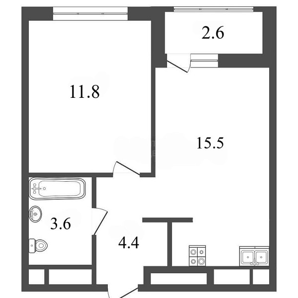 1-к квартира, 35 кв.м., улица Андрея Приказнова, 7