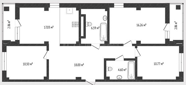 3-к квартира, 83 кв.м., улица Константина Посьета, 6