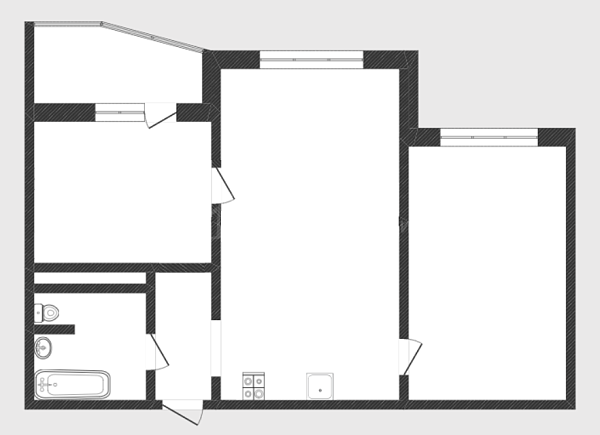 3-к квартира, 58 кв.м., улица Федюнинского, 56