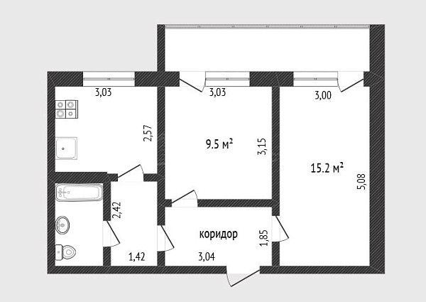 2-к квартира, 44 кв.м., Станционная улица, 16А