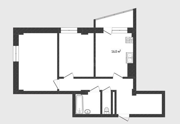2-к квартира, 72 кв.м., Заречный проезд, 39Ак2