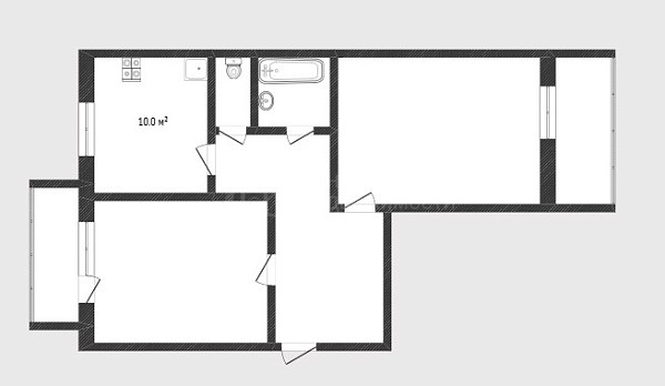 2-к квартира, 62 кв.м., улица Свердлова, 16