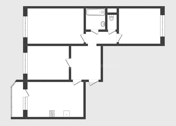 3-к квартира, 86 кв.м., улица Федюнинского, 62