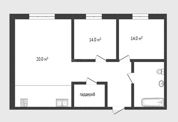 2-к квартира, 67 кв.м., улица Тимофея Чаркова, 87